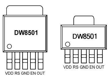 DW8501引腳圖 DW8501 TO252-5L引腳圖