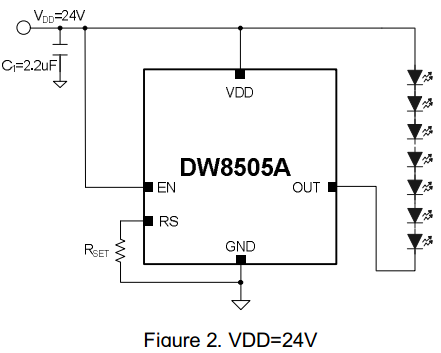DW8505A 24V典型應(yīng)用電路圖 指示照明驅(qū)動方案 DW8505A 24V典型應(yīng)用電路圖 指示照明驅(qū)動方案