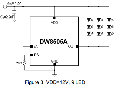DW8505A 9燈串聯(lián)應(yīng)用電路圖 平板背光驅(qū)動 DW8505A 9燈串聯(lián)應(yīng)用電路圖 平板背光驅(qū)動