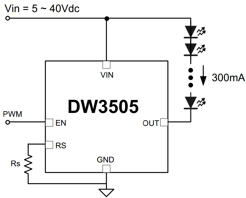 DW3505A典型應用電路 DW3505A典型應用電路