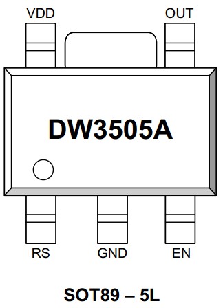 DW3505A引腳圖 DW3505A封裝尺寸 SOT89-5L引腳定義 恒流驅(qū)動IC引腳圖 DW3505A引腳圖 DW3505A封裝尺寸 SOT89-5L引腳定義 恒流驅(qū)動IC引腳圖